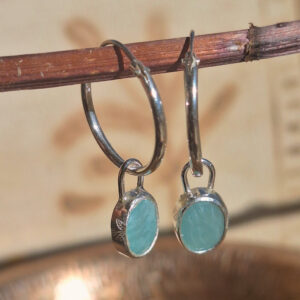 Pendientes Aro Lileim, Amazonita facetada.